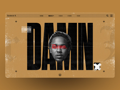'DAMN.' Website Concept damn. digital graphic design hip hop kendrick lamar landing page music rap typography ui website