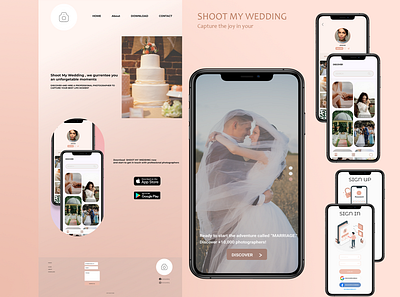 "SHOOT MY WEDDING" App design app branding design graphic design mobile photography ui ux wedding