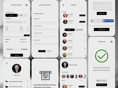 "Invoicing App" UI design
