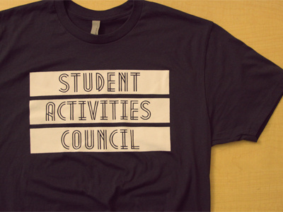 SAC Shirt activites council shirt simple student type typography