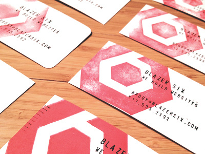 Blazer Six Business Cards business cards handmade ink linoleum