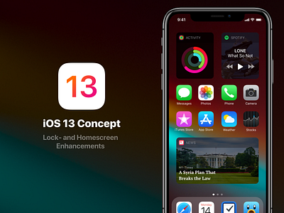 iOS 13 - Lock- and Homescreen Enhancements apple concept home screen interface ios ios 13 ios redesign iphone lock screen redesign user interface widget