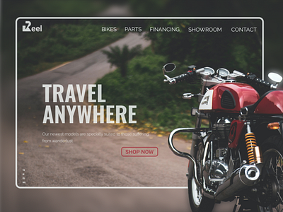 Reel bikershop bike branding design figma motorcycle red ui ui design