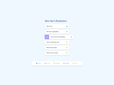 New Year's Resolution app ui ux