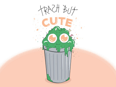 Trash but cute character design cute illustration vector