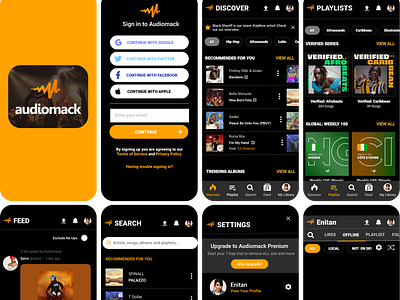 Audiomack design mobile ui