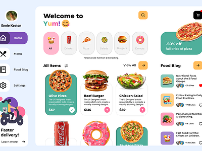 YUM! food delivery service - Landing page