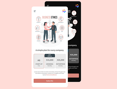 Pricing Page - Design Challenge 5 challenge dailyui design mobile prcing page ui ux