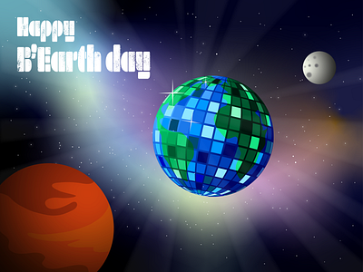 Earth day 2022 design disco earth earthday illustration planet