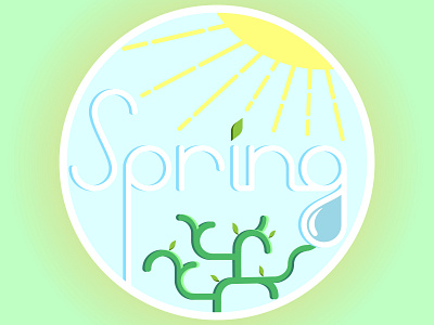 Spring is here! badge illustration lettering rebound season spring