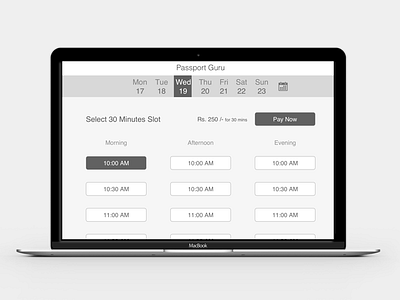 Wireframe Of Booking Screen