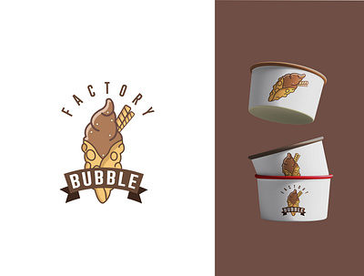 ice cream logo (client work) branding graphic design lineart logo minimal