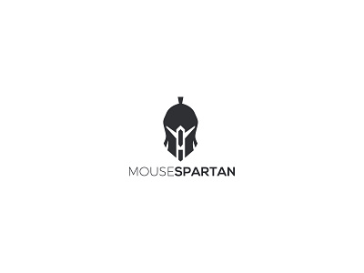 mouse + spartan logo brand flat minimal vector