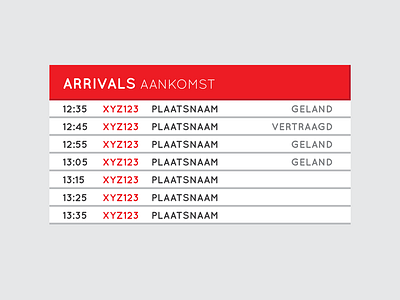 Airport timetable airport sign timetable