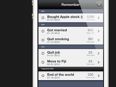 Remember app iphone ui