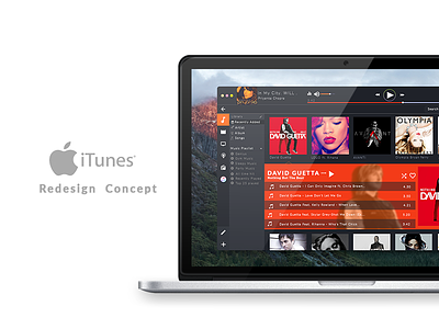 itunes Redesign Concept apple flat itunes music redesign