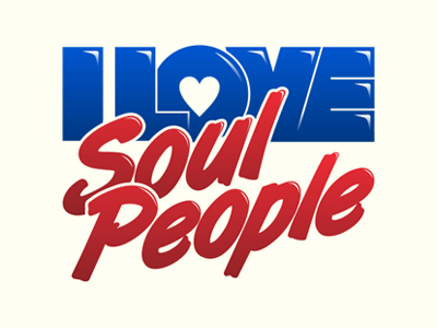 I Love Soul People blue heart illustration lettering logo love people print red soul type typography vector