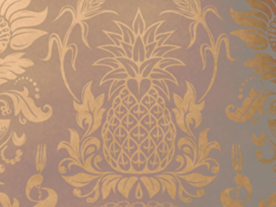 Absolut Elyx Pineapple of Hospitality & Damask Pattern absolut copper damask elyx interiors logo packaging pattern pineapple vector vodka wallpaper