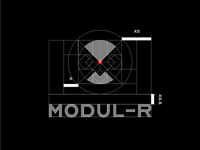 MODUL-R construction grid branding clean icon illustration logo logodesign logotype minimal simple typography