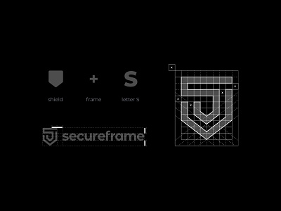 Secureframe logo grid branding clean icon logo logodesign logotype minimal simple typography vector