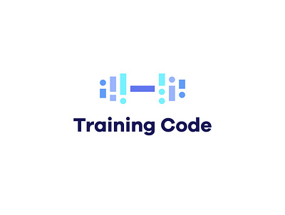 Training Code branding design dumbbell fitness health illustration logo logodesign logotype minimal simple training