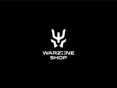 Warzone Shop branding clean gear icon logo logotype minimal simple tactical typography vector war