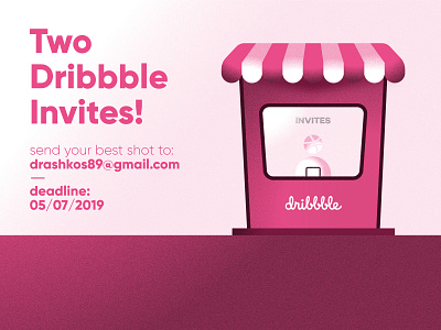 Two Dribbble Invites branding clean design giveaway icon illustrator invitation invite logo logo design logotype minimal simple vector