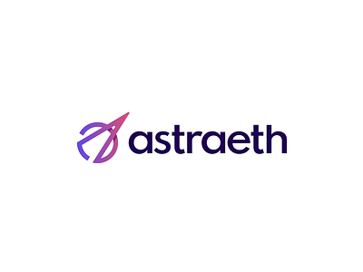 Astraeth | Logo design app astronomy branding clean icon logo logo design minimal modern orbit rocket shuttle simple space typography