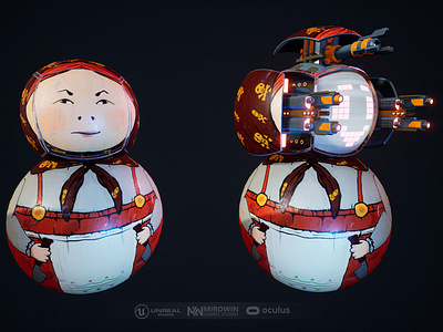 Matroshka (enemy in VR game) 3d animation character modelling digital 3d enemy game art ingame unreal engine virtual reality