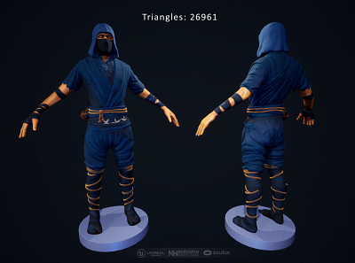 The ninja for VR 3d 3d environment art character design digital 3d enemy game art ingame ninja unreal engine vr