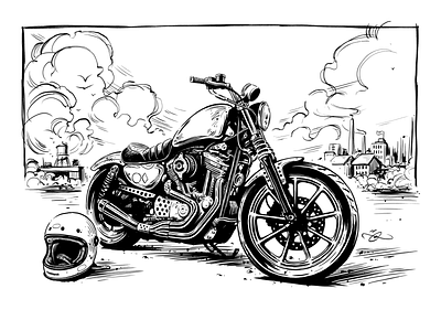 Bikers Choice 'Sportster'. automotive illustration motorcycle