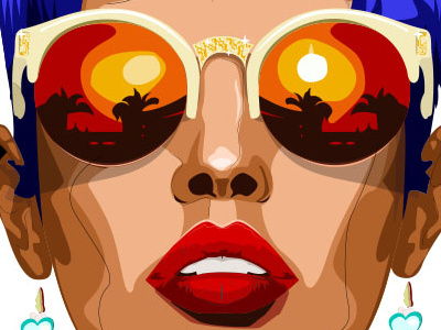 Bad girl eyes face girl glasses hair lips nose portrait skin vector woman