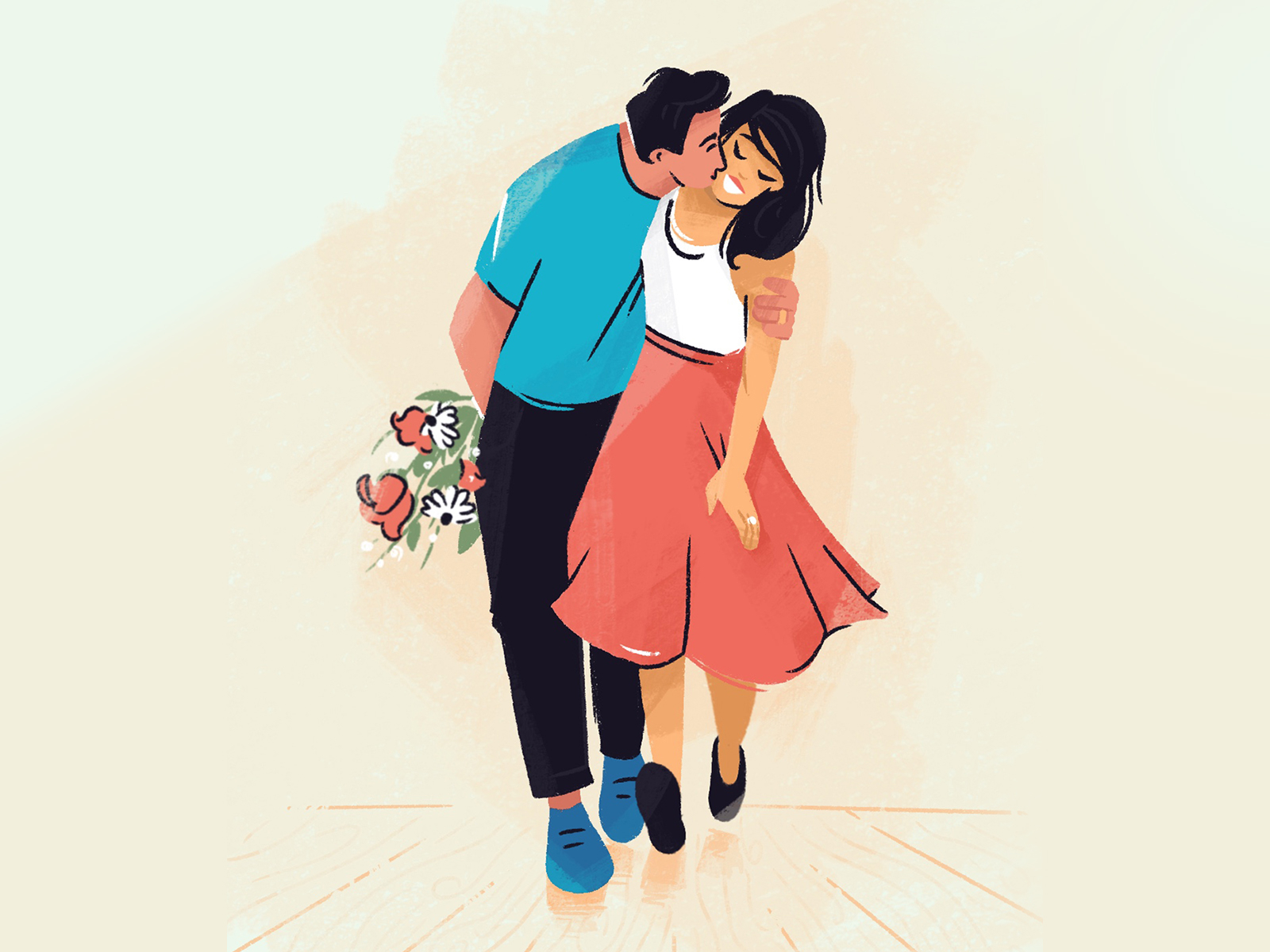 date night character character design couple flowers illustration illustrator love people woman