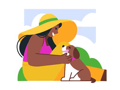 Companion animal character design dog illustration illustrator people pet summer woman