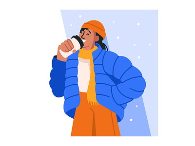 Complementary character character design coffee illustration illustrator people snow winter woman