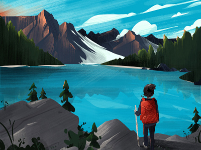 Travel More adventure editorial hiking illustration mountains nature outdoors travel