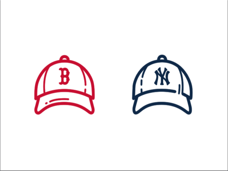 Baseball baseball cap fan hat icon illustration red sox yankees