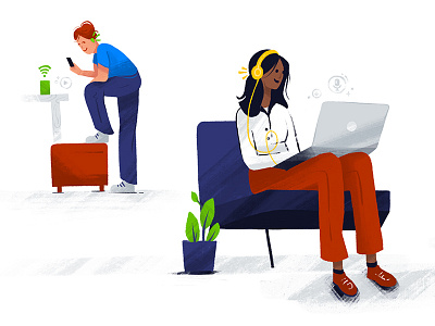Best Podcasts brand illustrations branding character design editorial illustration onboarding people podcast search engine