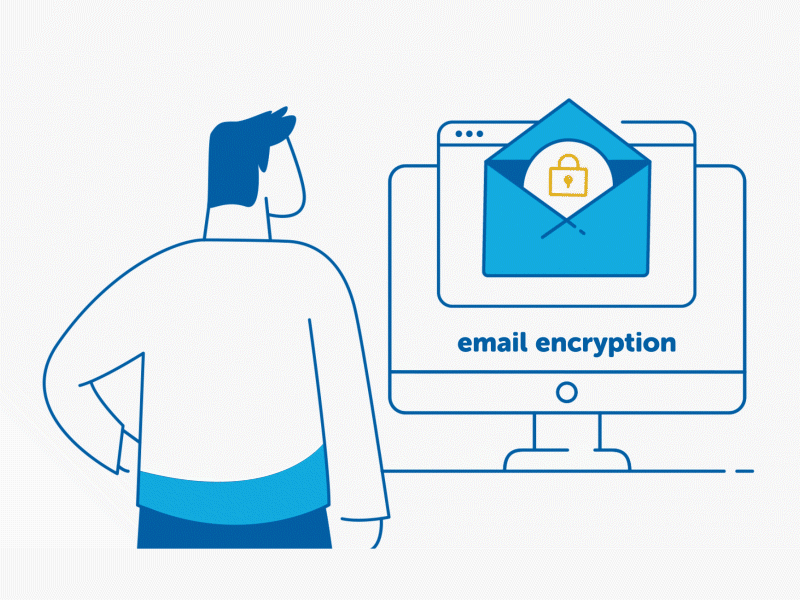 Email Encryption after effects animation character email illustration