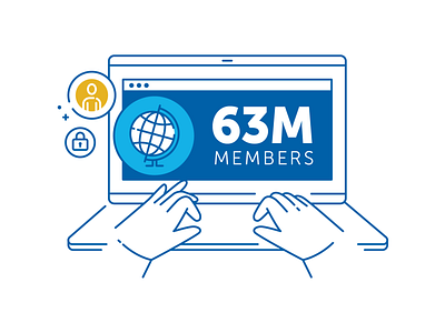 Members icon illustration laptop membership