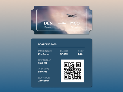 Daily UI #024 Boarding Pass boarding pass daily ui pass qr code ticket ui