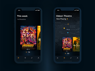 Cinema App Mobile app cinema dark ios mobile movies