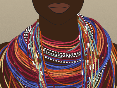 Masai Necklace color graphic design illustration masai necklace tanzania
