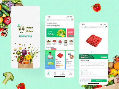 Groceries Apps app design ui ux