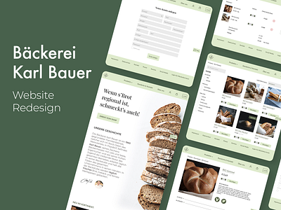 Website Redesign for Bakery Karl Bauer branding design desktop figma food green logo onlineshop research shop ui uiux webite website