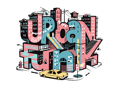 Urban Funk beer city logo taxi type typography urban