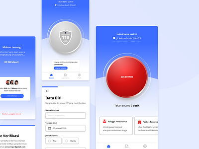 Panic Button - Design Exploration blue design panic button sos emergency ui design user interface