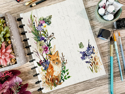 Watercolor Planner Cover