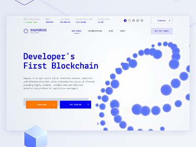 Papyrus network block chain design developers flat internet technology token branding typography ui web webflow website