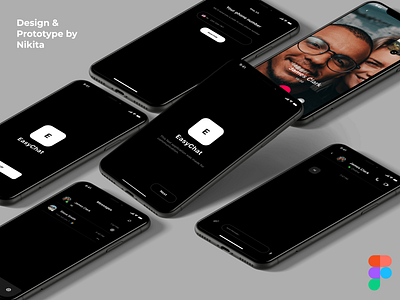 EasyChat app chat chatapp design figma ios iphone mockup ui uiuxdesign ux uxui uxuidesign